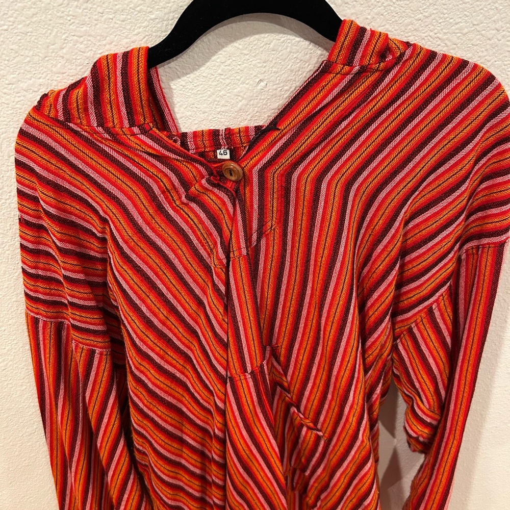 Colorful Striped Button-Up Top
